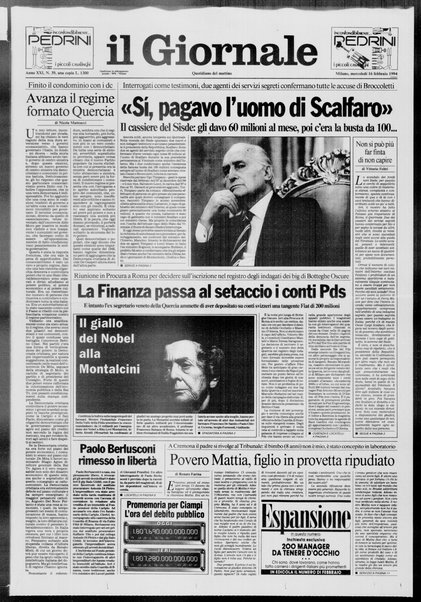 Il giornale : quotidiano del mattino